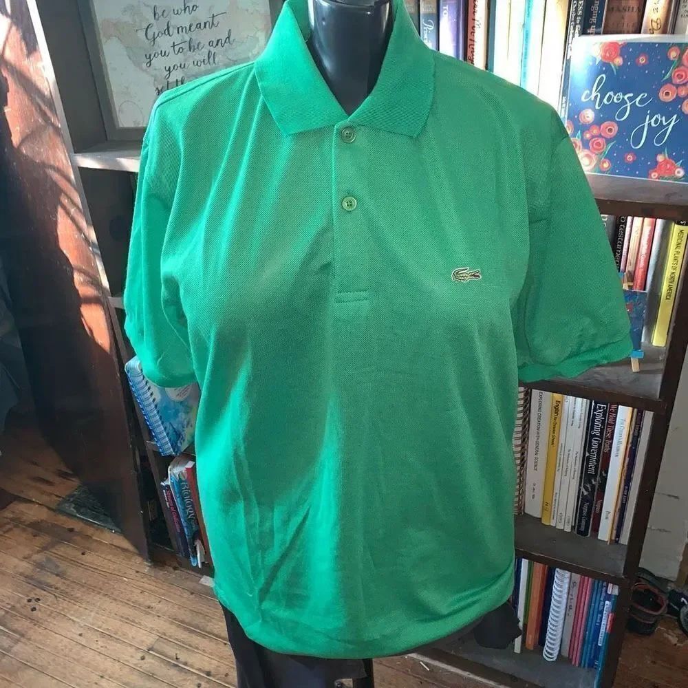 Lacoste Kelly green preppy knit 6/L normcore polo shirt